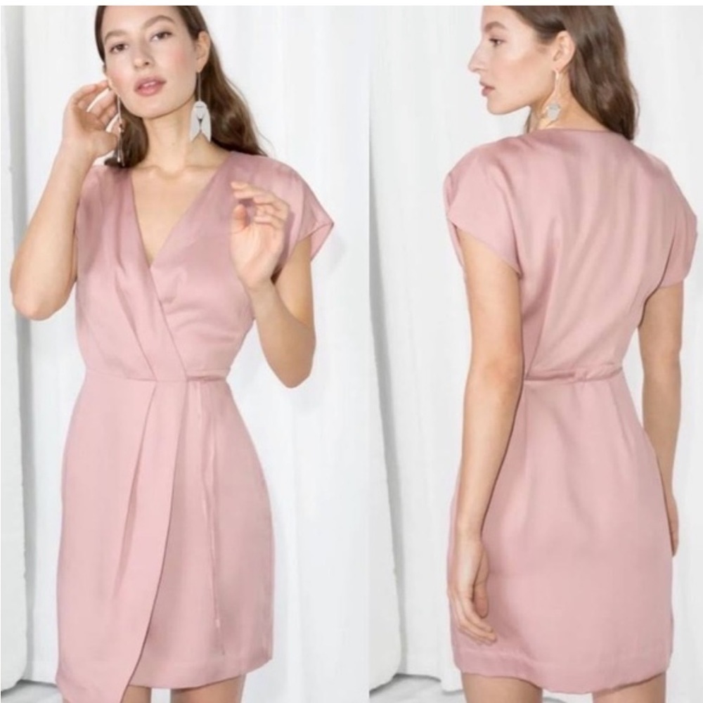 & Other Stories Pink Wrap Dress